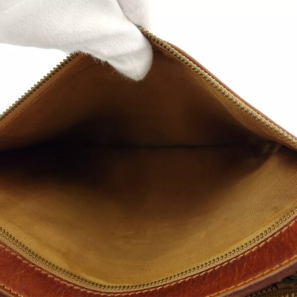 CELINE clutch bag macadam beige PVC ?~ leather Authentic used T19067 - Picture 7 of 9